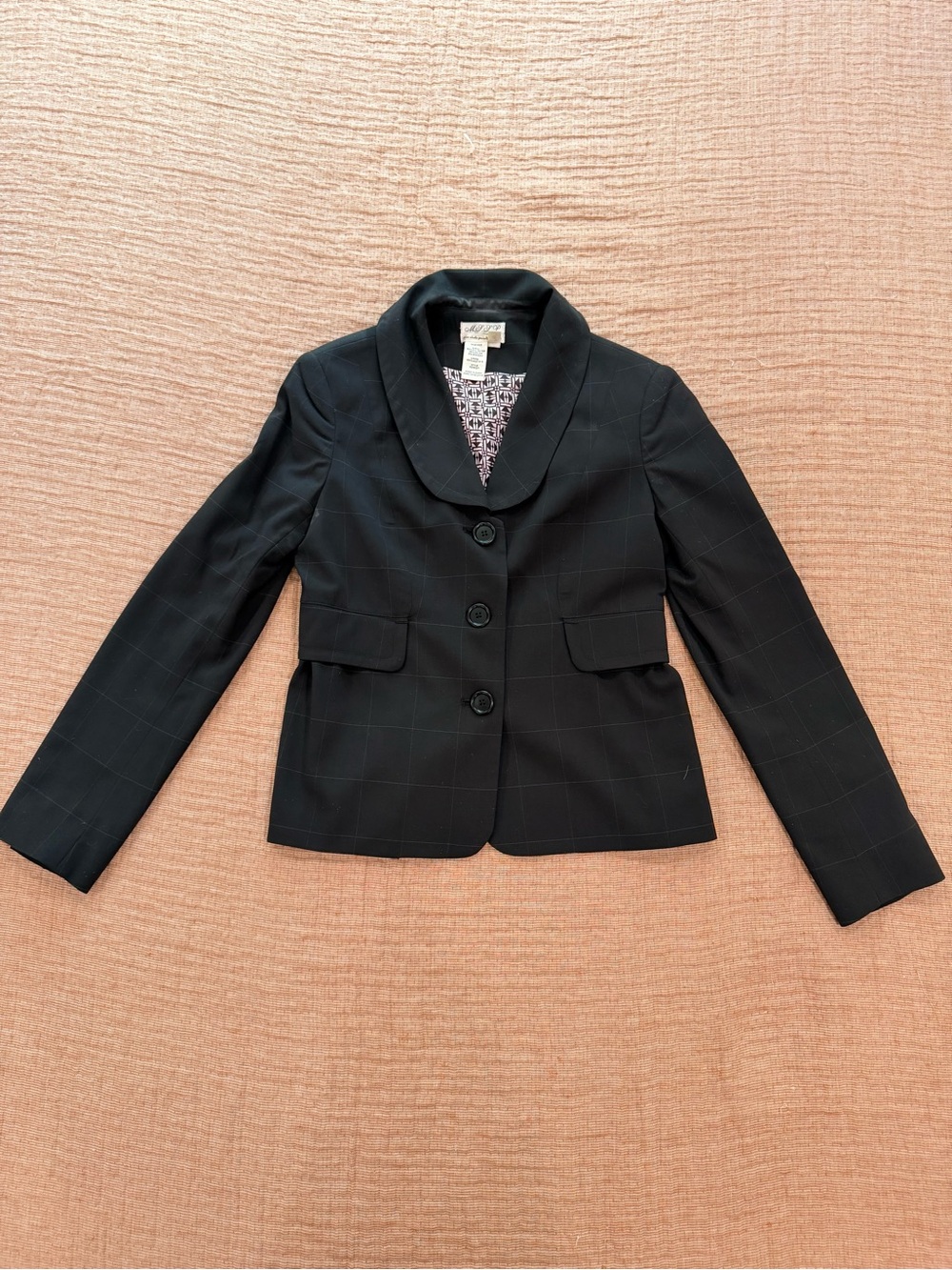 Max Studio Black Tailored Women's Blazer with Shawl Collar